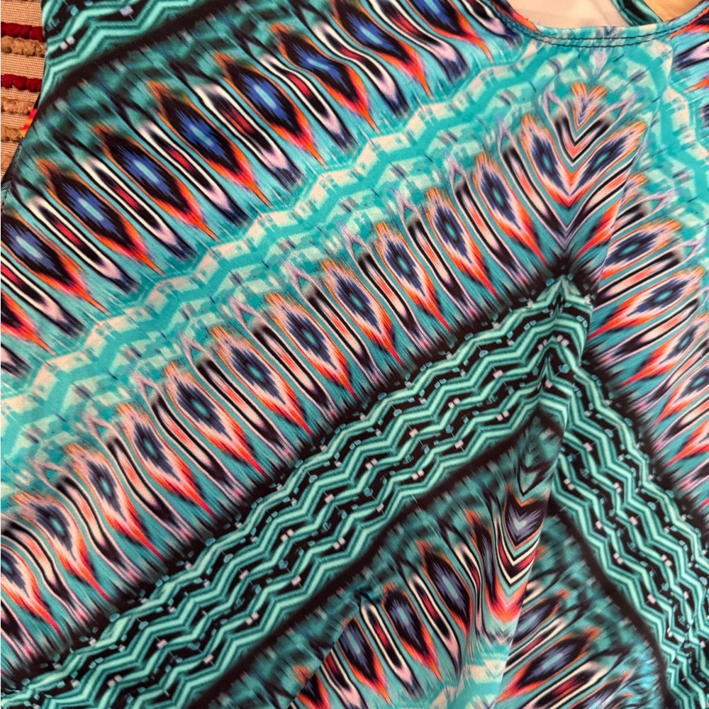 Miraclesuit Multicolor Patterned One Piece Criss … - image 4